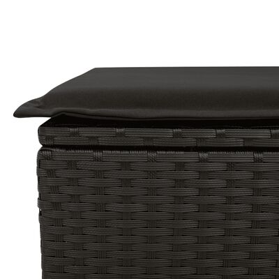 vidaXL 14-tlg. Garten-Sofagarnitur mit Kissen Schwarz Poly Rattan