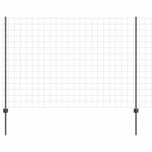 vidaXL Euro-Zaun mit Pfosten 10 x 1,6 m PVC-beschichteter Stahl Grau