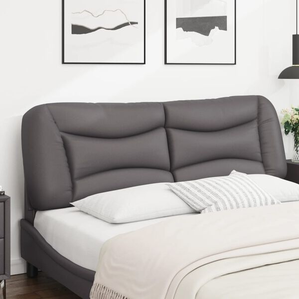 vidaXL Kopfteil-Kissen "Hvar" Grau 160 cm Kunstleder