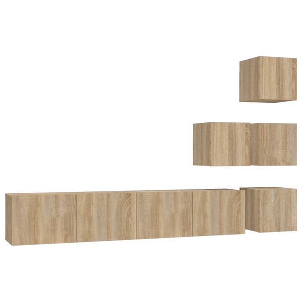 vidaXL TV-Wandschrank Sonoma-Eiche Holzwerkstoff
