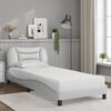 vidaXL Bett mit Matratze "Hvar" Wei&szlig; 90x200 cm Kunstleder