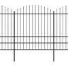 vidaXL Gartenzaun mit Speerspitze Stahl 537 x 200 cm Schwarz