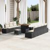 vidaXL Gartensofa-set mit Kissen 10 pcs Schwarz Poly-Rattan