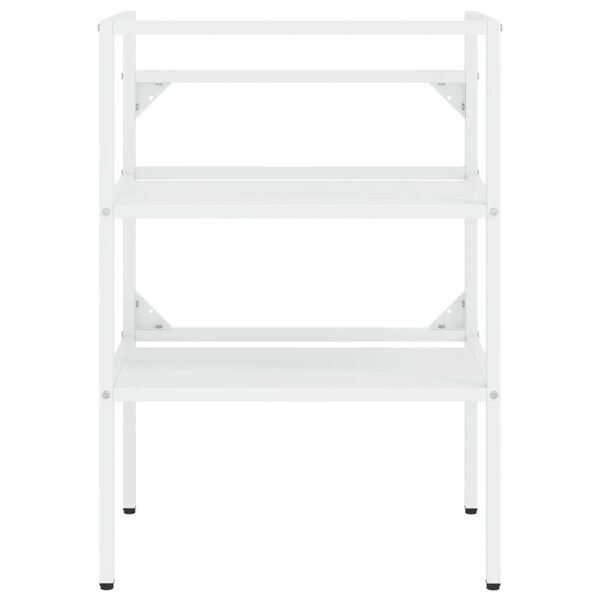 vidaXL Badezimmer-Waschtischgestell mit Waschbecken Weiß Eisen