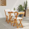 vidaXL Garten Bistro Set mit Kissen 3 pcs Braun Massivholz Akazie