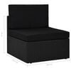 vidaXL 6-tlg. Garten-Lounge-Set mit Kissen Schwarz Poly Rattan