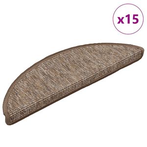 vidaXL Stufenmatten 15 Stk. 56x17x3 cm Hellbraun Halbrund