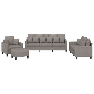 vidaXL 4-tlg. Sofagarnitur mit Kissen Taupe Stoff