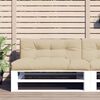 vidaXL Palettenkissen 2-tlg. Beige Stoff