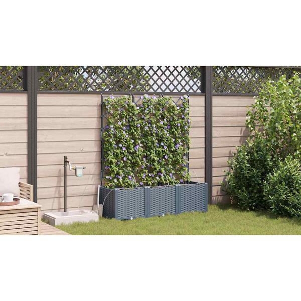 vidaXL Garten-Pflanzgef&auml;&szlig; 3 pcs Hellgrau Stahl