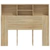 vidaXL Bett-Kopfteil mit Ablagen Sonoma-Eiche 120x19x103,5 cm