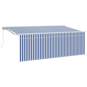vidaXL Einziehbare Markise Blau und Wei&szlig; 400 x 200 cm