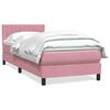 vidaXL Boxspringbett mit Matratze Rosa 90x210 cm Samt