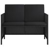 vidaXL 6-tlg. Garten-Essgruppe mit Kissen Schwarz Poly Rattan