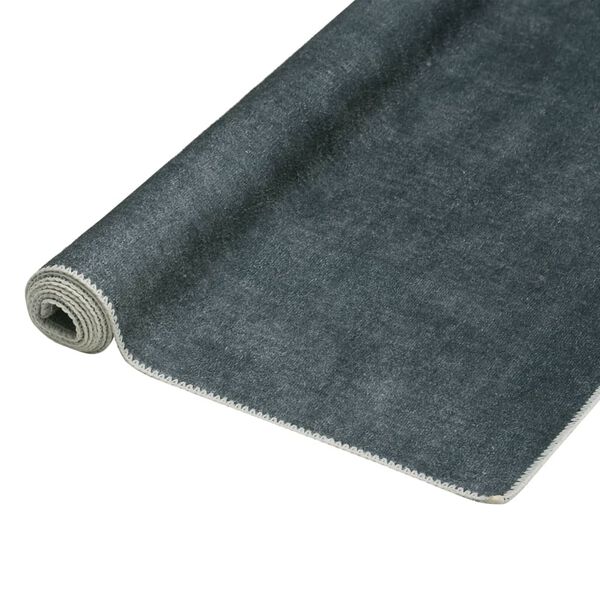 vidaXL Teppichl&auml;ufer Waschbar Faltbar Grau 60x300 cm Polyester