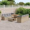 vidaXL Garten-Sofa-Set mit Kissen mit Kissen 11 pcs Beige und Hellgrau
