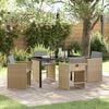 vidaXL Garten Essgruppe mit Kissen 5 pcs Beige Poly-Rattan