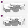 vidaXL 5-tlg. Garten-Sofagarnitur mit Kissen Schwarz Poly Rattan