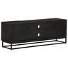 vidaXL TV-Schrank Schwarz 110x30x40 cm Massivholz Mango und Eisen