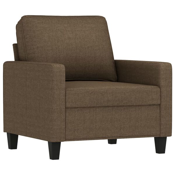vidaXL 4-tlg. Sofagarnitur mit Kissen Braun Stoff