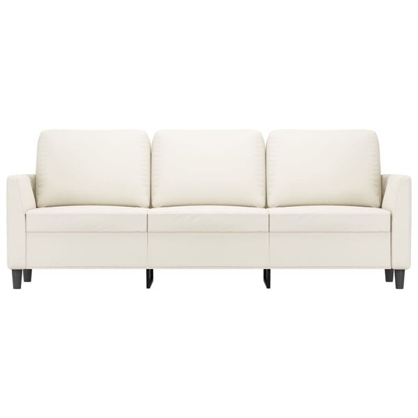 vidaXL 3-Sitzer-Sofa Creme 180 cm Kunstleder
