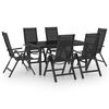 vidaXL 7-tlg. Garten-Essgruppe Aluminium Anthrazit