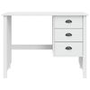 vidaXL Schreibtisch mit Schubladen Hill Wei&szlig; 100 x 45 x 74 cm