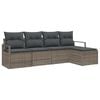 vidaXL Sofa Set 5 pcs Grau Poly-Rattan