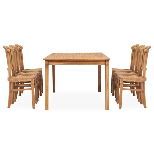 vidaXL 7-tlg. Garten-Essgruppe Massivholz Teak