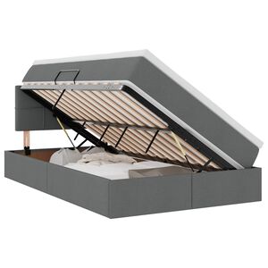 vidaXL LED-Speicherbett mit Matratze Dunkelgrau 120 x 200 cm Stoff
