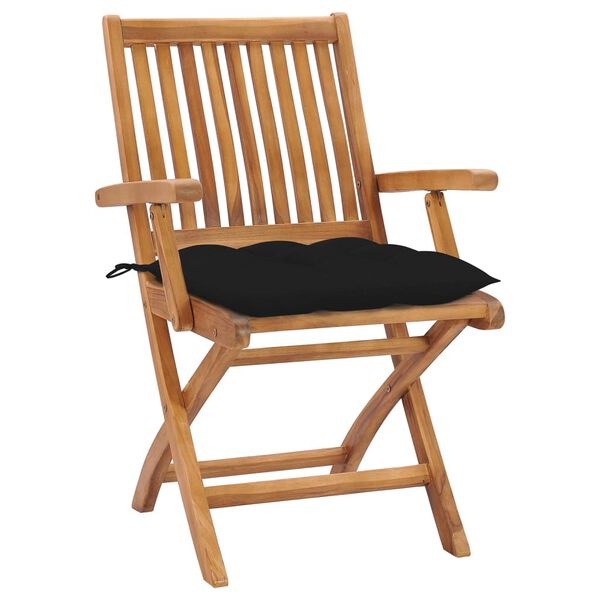 vidaXL Klappbare Gartenst&uuml;hle mit Kissen 6 Stk. Massivholz Teak