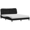 vidaXL Bett mit Matratze "Hvar" Schwarz 160x200 cm Kunstleder