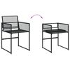 vidaXL 7-tlg. Garten-Essgruppe Schwarz Poly Rattan