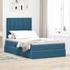 vidaXL Bett mit Stauraum und LED mit Matratze Blau 120 x 190 cm Samt