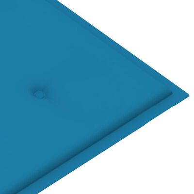vidaXL Gartenbank mit Blauer Auflage 112 cm Massivholz Teak