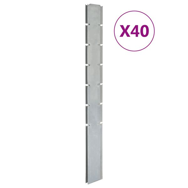 vidaXL Zaunpfosten 40 Stk. Silbern 180 cm Verzinkter Stahl