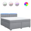 vidaXL Boxspringbett mit Matratze Hellgrau 180x200 cm Stoff