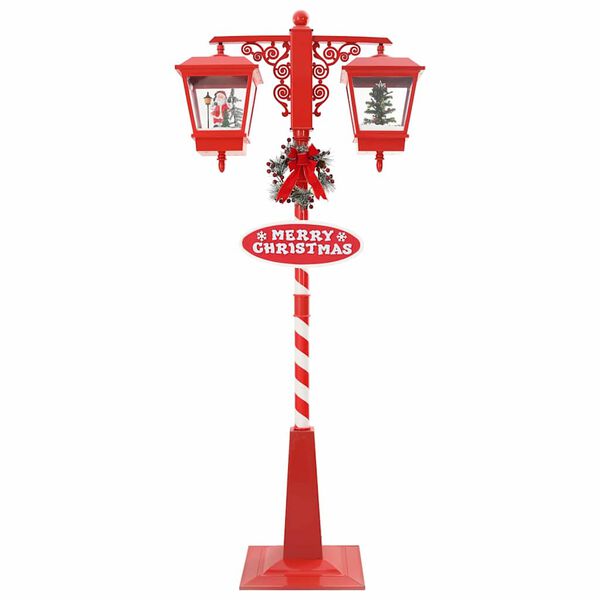 vidaXL Weihnachtsstraßenlampe mit 2 Laternen Rot 40,5 x 80 x 188 cm