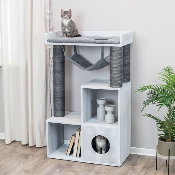 TRIXIE Kratzbaum mit Regalfunktion 72x38x110 cm Grau