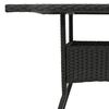 vidaXL Gartentisch mit Glasplatte Schwarz 80x80x75 cm Poly Rattan