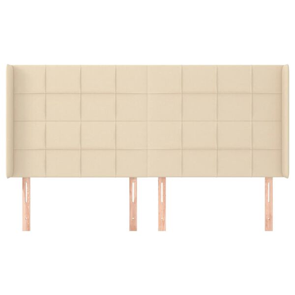 vidaXL Kopfteil mit Ohren Creme 203x16x118/128 cm Stoff