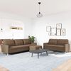 vidaXL 3-tlg. Sofagarnitur mit Fu&szlig;hocker Braun Stoff