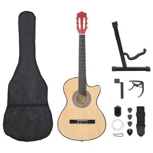 vidaXL 12-tlg. Westerngitarre Set Akustisch Cutaway mit 6 Saiten 38"