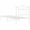 vidaXL Bettgestell mit Kopfteil Metall Wei&szlig; 90x200 cm