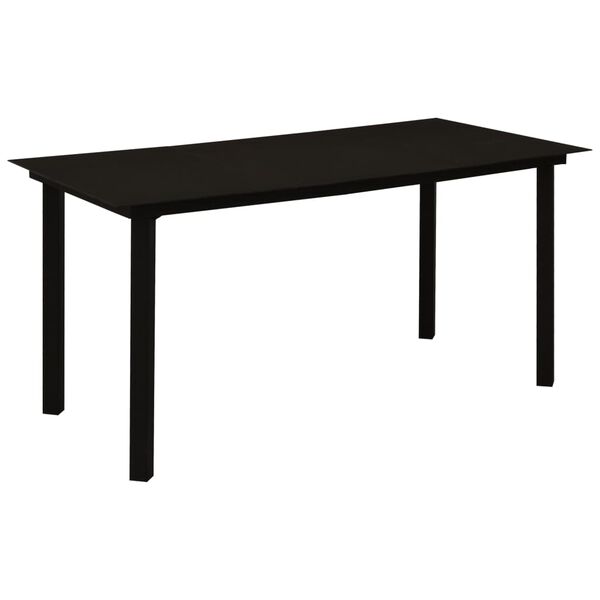 vidaXL 5-tlg. Garten-Essgruppe PVC Rattan Schwarz