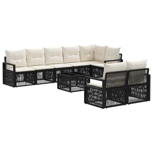 vidaXL Gartensofa-set 9 stk. Schwarz Poly-Rattan