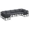 vidaXL Gartensofa-set 7 Stk. Schwarz Aluminium