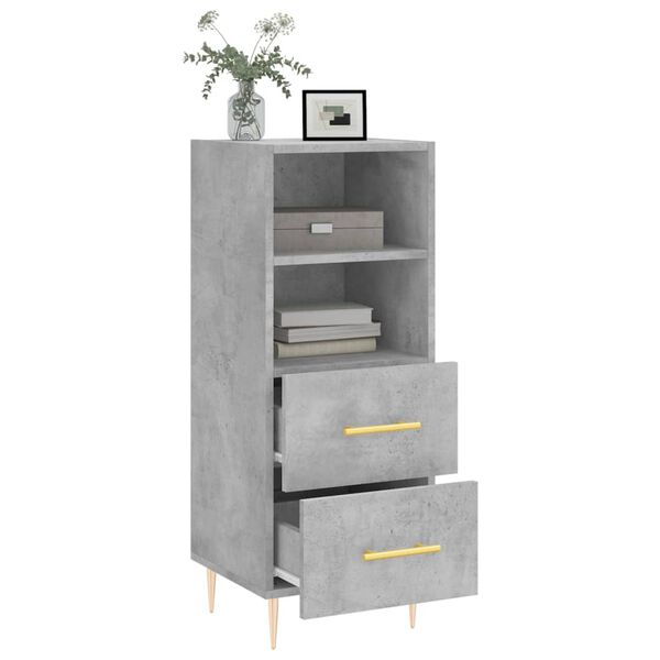 vidaXL Sideboard Betongrau 34,5x34x90 cm Holzwerkstoff