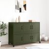 vidaXL Sideboard Olivgrün 100,5x39x72 cm Stahl