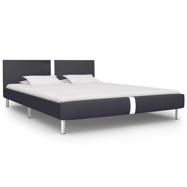 vidaXL Bettgestell Schwarz Kunstleder 120 x 200 cm